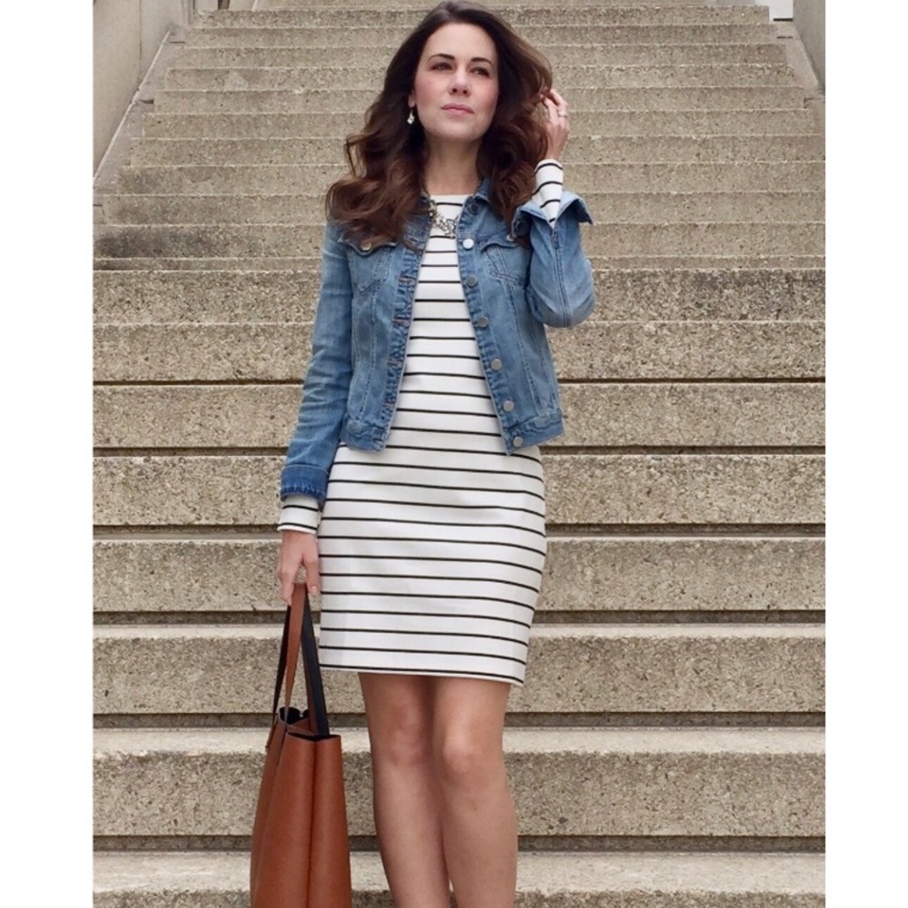 H&M Basics Classic Striped Black & White Dress